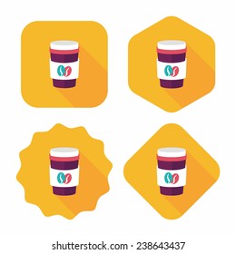 takeaway coffee flat icon with long shadow, eps10