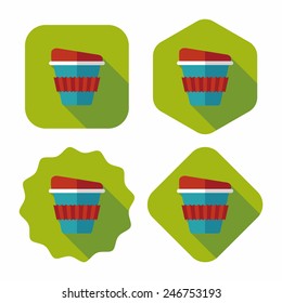 takeaway coffee flat icon with long shadow,eps10