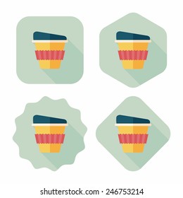 takeaway coffee flat icon with long shadow,eps10