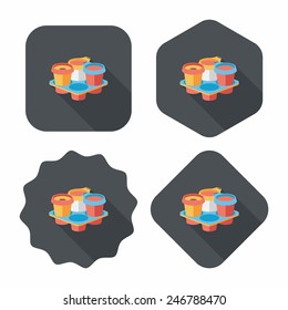 takeaway coffee flat icon with long shadow,eps10