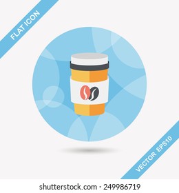 takeaway coffee flat icon with long shadow,eps10