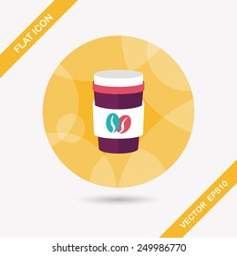 takeaway coffee flat icon with long shadow,eps10