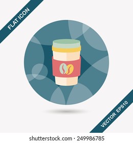 takeaway coffee flat icon with long shadow,eps10