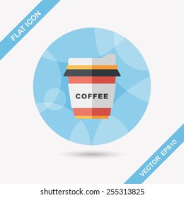 takeaway coffee flat icon with long shadow,eps10