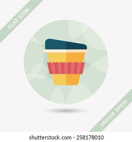 takeaway coffee flat icon with long shadow,eps10
