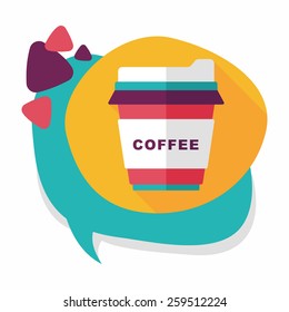 takeaway coffee flat icon with long shadow,eps10