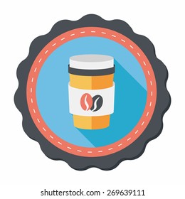 takeaway coffee flat icon with long shadow,eps10
