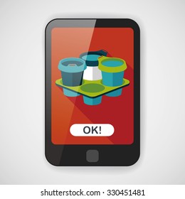 takeaway coffee flat icon with long shadow,eps10