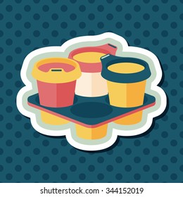 takeaway coffee flat icon with long shadow,eps10