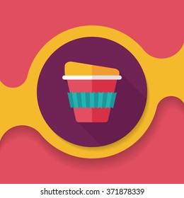 takeaway coffee flat icon with long shadow,eps10