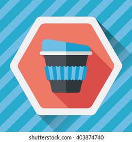 takeaway coffee flat icon with long shadow,eps10