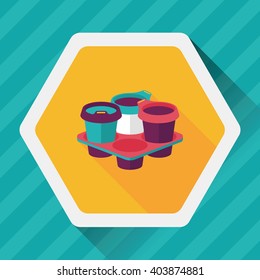 takeaway coffee flat icon with long shadow,eps10