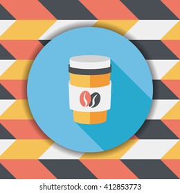 takeaway coffee flat icon with long shadow,eps10