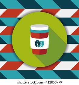 takeaway coffee flat icon with long shadow,eps10