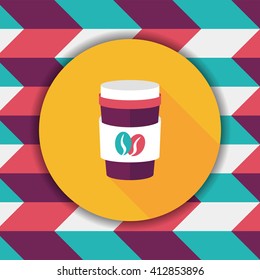 takeaway coffee flat icon with long shadow,eps10