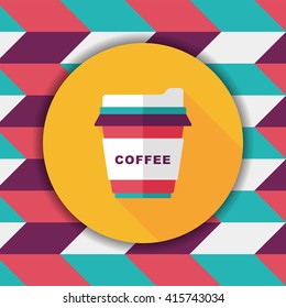 takeaway coffee flat icon with long shadow,eps10