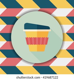 takeaway coffee flat icon with long shadow,eps10