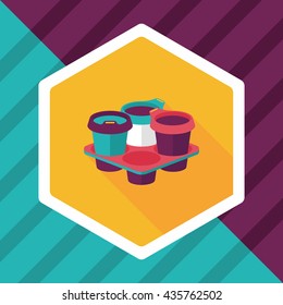 takeaway coffee flat icon with long shadow,eps10