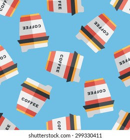 takeaway coffee flat icon,eps10 seamless pattern background