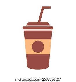 Zum Mitnehmen Kaffeesymbol mit flachem Stil. Einfache Kaffeetasse Vektor