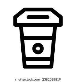 Takeaway coffee in outline icon. Drink, packaging, beverage, cup