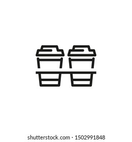 Takeaway Coffee pack line icon.  Paper cup of coffee to go.  Coffee concept. Vector illustration can be used for topics like cafe cuisine and catering