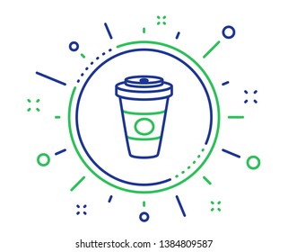 Takeaway Coffee or Tea line icon. Hot drink sign. Beverage symbol. Quality design elements. Technology takeaway Coffee button. Editable stroke. Vector