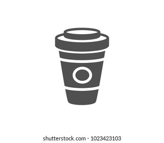 Takeaway Coffee or Tea simple icon. Hot drink sign. Beverage symbol. Quality design elements. Classic style. Vector