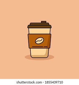 Nehmen Sie Kaffee-Vektorgrafik auf isoliertem Hintergrund. Mitnehmen des linearen Farbbildes für Kaffee 