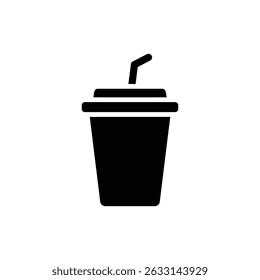 Takeaway Cup with Flat Lid and Straw, Drink Cup with Lid and Straw