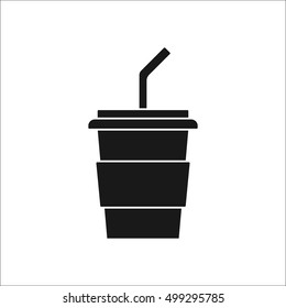 Takeaway cup symbol sign silhouette icon on background