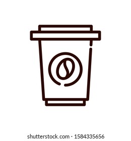 takeaway disposable coffee line design vector illustration