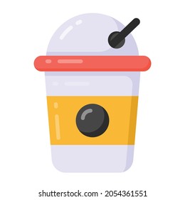 A takeaway drink in a flat icon