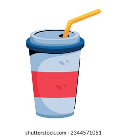 Takeaway drink flat icon design 