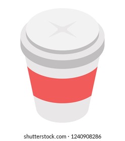 Takeaway drink isometric icon design