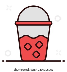 Takeaway drink vector style, disposable fizzy drink in editable style 