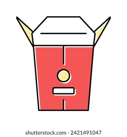 takeaway food box color icon vector. takeaway food box sign. isolated symbol illustration