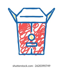 takeaway food box doodle icon sketch vector. takeaway food box sign. isolated symbol illustration