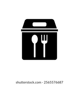 Takeaway Food box icon, simple flat style, illustration, logo sign symbol pictogram template, for ui or ux isolated on white for mobile app, editable	