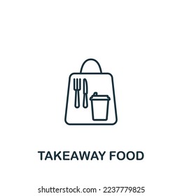 Takeaway Food icon. Monochrome simple Food Delivery icon for templates, web design and infographics