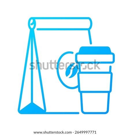 Takeaway food icon. takeout, bag, coffee, food, delivery, order, paper, carry, togo, packaging. Vector Icon Illustration