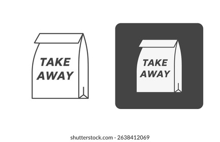 Takeaway food packaging icon. Vector