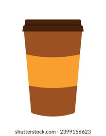 Takeaway Hot Coffee, Cappuccino, Espresso, Latte, Americano Drink and Beverage Vector Illustration Isolated on White Background