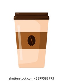 Takeaway Hot Coffee, Cappuccino, Espresso, Latte, Americano Drink and Beverage Vector Illustration Isolated on White Background