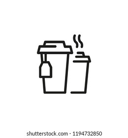 Takeaway hot tea line icon. Takeout drink, cafe, break. Takeaway food concept. Vector illustration can be used for topics like drink, service, menu