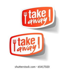 Takeaway labels. Vector.