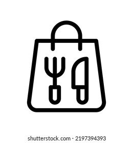 takeaway line icon illustration vector graphic 