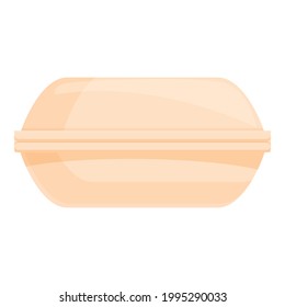 Takeaway lunch icon. Cartoon of Takeaway lunch vector icon for web design isolated on white background