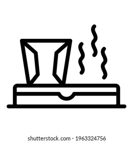 Icono de comida para llevar. Esquema Icono del vector del almuerzo para el diseño web aislado en fondo blanco