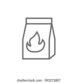 Take-away meals package line icon.